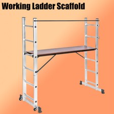 6 Steps Scaffold Scaffolding Tower Aluminium Step Ladder Platform Indoor Outdoor