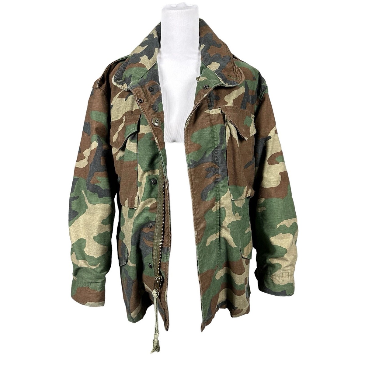 Vtg BDU Woodland Camo X-Small X-Short Heavy Military Full