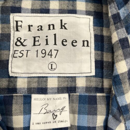 Frank & Eileen Barry maßgeschneidertes blau kariertes Flanellhemd mit Knopfleiste Large - Bild 2 von 13