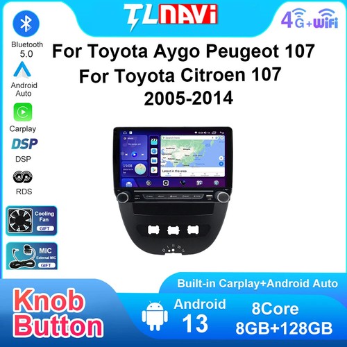 Pour Peuget 107 Toyota Aygo Citroen C1 GPS Navigateur Autoradio Multimédia collection Écran