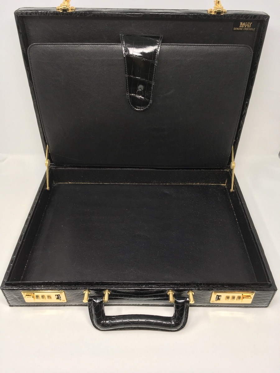 Bally Black Crocodile Briefcase | eBay