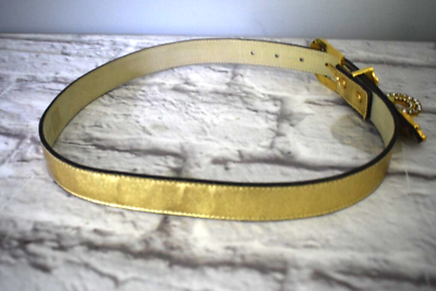 Leatherock 1994 Gold Genuine Leather Belt w/Rhinestones Size  display picture 1
