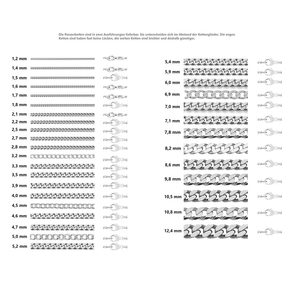 Silberkette Echt 925 Sterlingsilber Panzerkette Halskette Schmuck Collier GERMAN - Bild 2 von 3