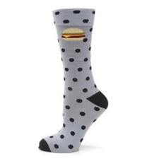 Cheeseburger Gray Unisex Adult Crew Socks - One Men's Size