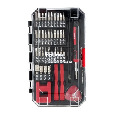 Hyper Tough 77 Piece Precision Tool Kit Magnetic Screwdriver, Standard Size Bits