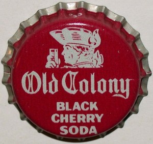 Vintage Soda Pop Bottle Cap Old Colony Black Cherry Colonial Man Pictured Cork Ebay