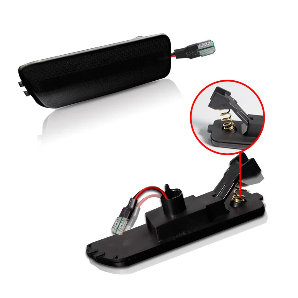 For VW MK4 Golf GTI R32 Jetta Smoked Lens Amber LED Front Side Marker Lights - Image 3 of 4