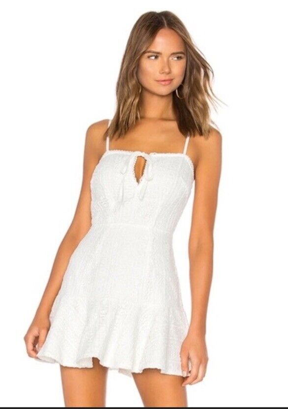Revolve SUPERDOWN Del Crochet Keyhole Mini Dress White Sz S Revolve SUPERDOWN Del Crochet Keyhole Mini Dress White Sz S