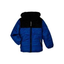 SWISS ALPS BOY'S REVERSIBLE PUFFER TO BERBER JACKET W/ HOOD 5/6, PURE NAVY NEW