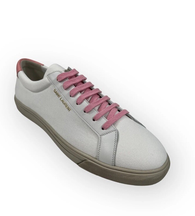 Sneakers basse Andy nuove con etichette Saint Laurent in tela bianca nuove con etichette da uomo US 12 AUTENTICHE