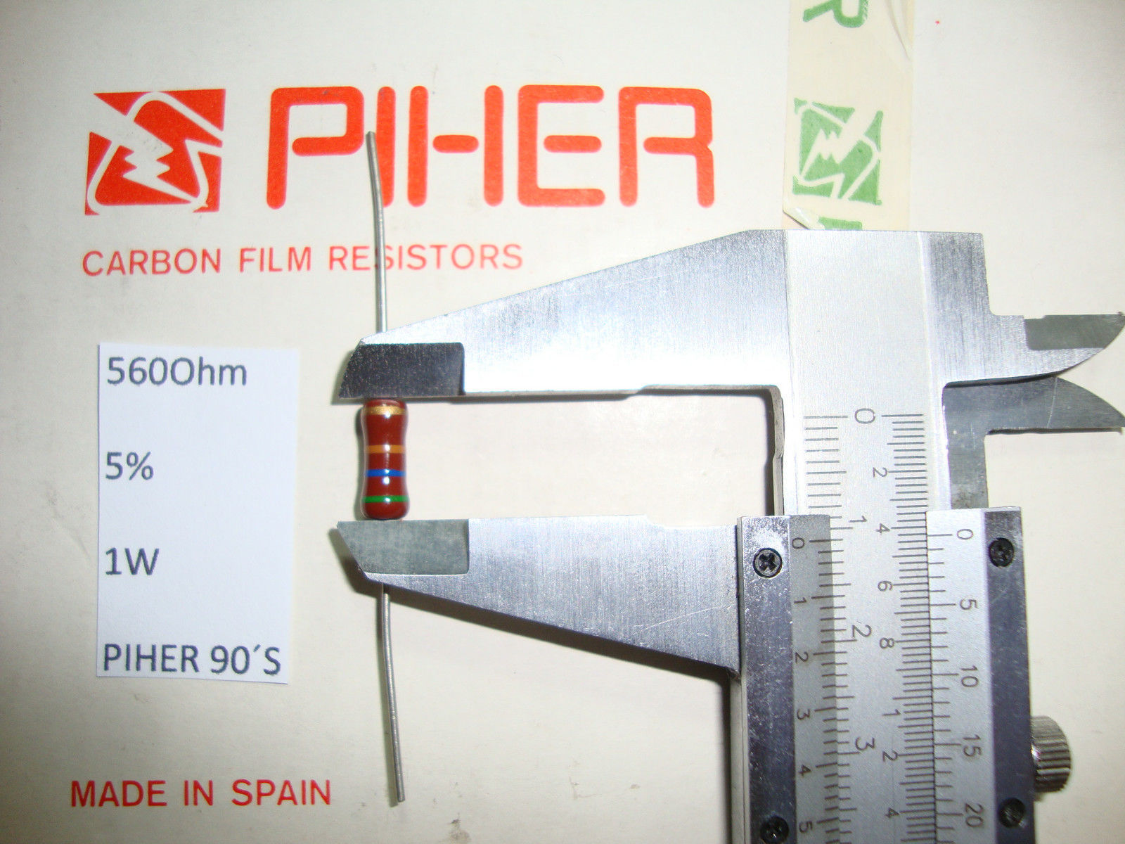 VINTAGE PIHER RESISTOR. 1W 560R 560Ohm. 5 *1 PC* NEW ORIGINAL 1990´S+