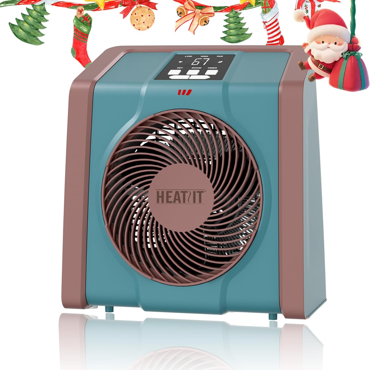 Space Heater for Indoor, Digital Display with Thermostat, 1-12H Timer, Fan Mode,