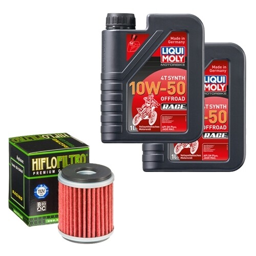 Hiflo ÖLfilter Set LM 10W-50 Off. Race 2L FüR Husqvarna SMR 125 4T SMS4 Bj.2012-image
