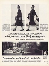 Colchón posturepédico original Sealy 1958 anuncio vintage - dormitorio doméstico antiguo
