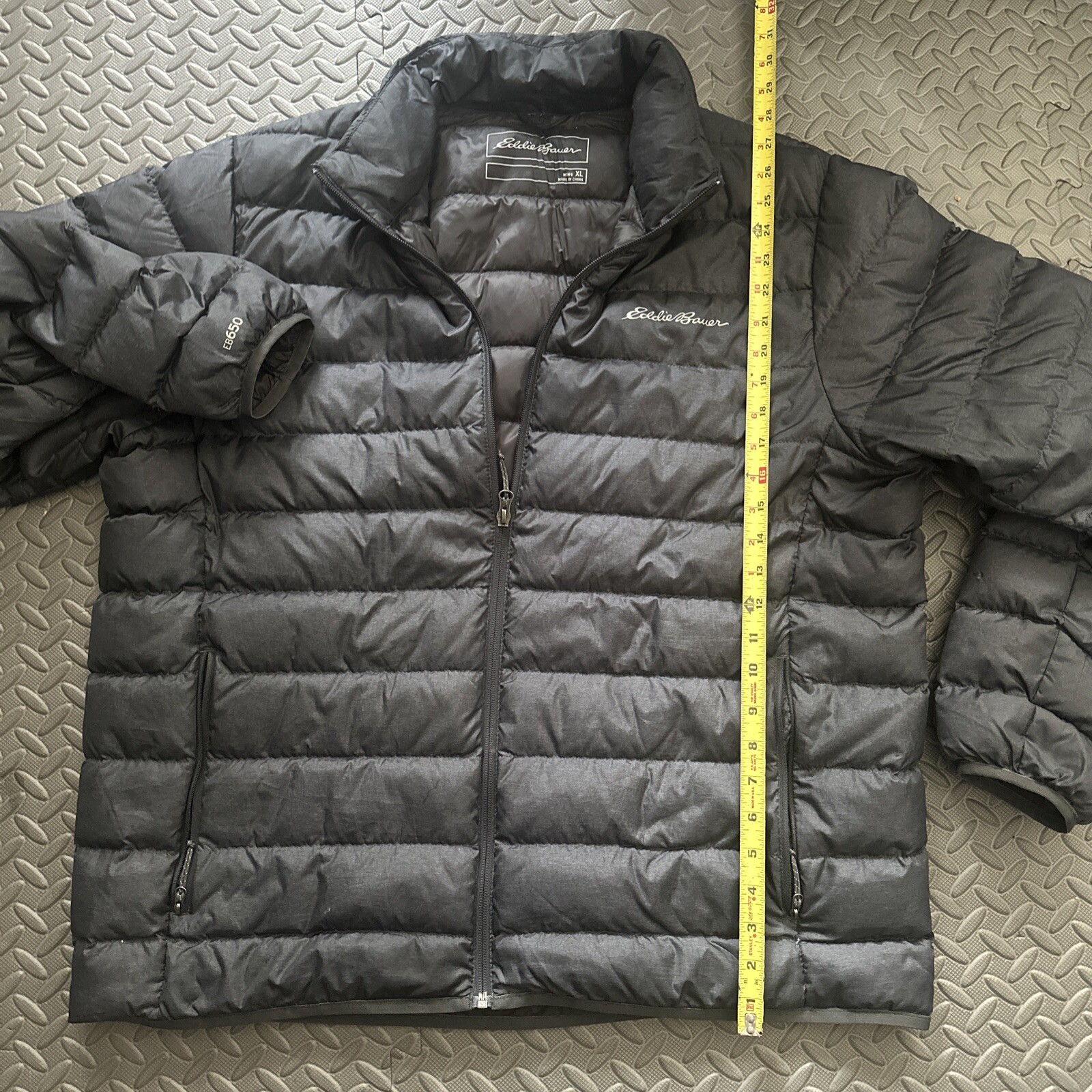 Eddie Bauer EB650 Dark Grey Premium Down FullZip Puffer Jacket Men's