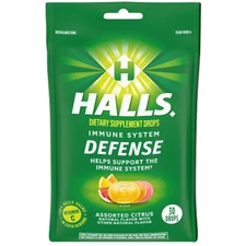 HALLS DEFENSE CITRUS Throat Drops 30 Drops (Pack Of 1)