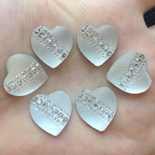 DIY Heart-Shaped Resin Rhinestones Wedding decoration Gems scrapbook 20pcs 20 mm - Picture 9 of 18