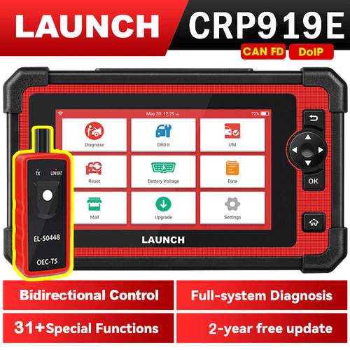 LAUNCH CRP919E Auto Bidirectional Full System Car Diagnostic Scanner KEY Coding - Imagen 1 de 11