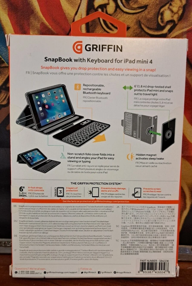 Griffin Black Snapbook Folio + Keyboard for iPad Mini 4 - Image 2 of 4