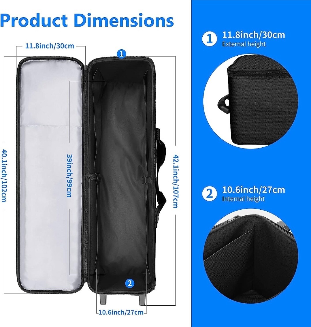 Neewer Photo Studio Equipment Rolling Bag Trolley Carrying Case for