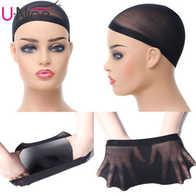 UNice 5PCS Black Net Elastic Mesh Weaving Caps Stretchable Mesh Wig Cap US Stock