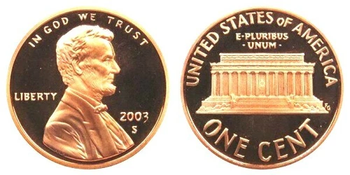 2003 S LINCOLN CENT GEM DCAM PROOF from PROOF Set