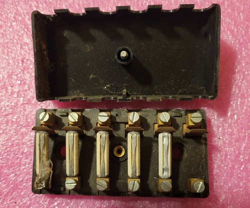 Used Early Pre-1960 VW Volkswagen Type II? Style Fuse Box w/ 6 Fuses - Picture 2 of 3