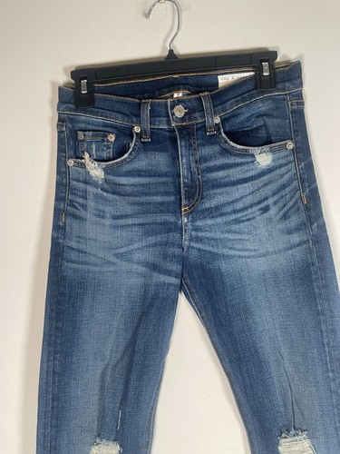 RAG & BONE Beckett 10 Inch Bell Flare Distressed Jeans Blue Women’s Sz 27 Boho - Picture 3 of 15