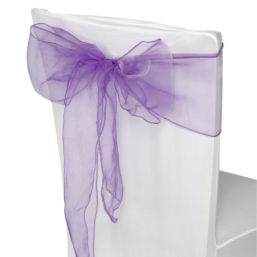 Silla de organza de boda fajas ancho lazo completo para decoración de fiesta 1x-100x - Imagen 74 de 391