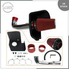 For 09-13 Chevy/GMC 1500 V8 4.8L/5.3L/6.0L Cold Air Intake Kit+Heat Shield Red