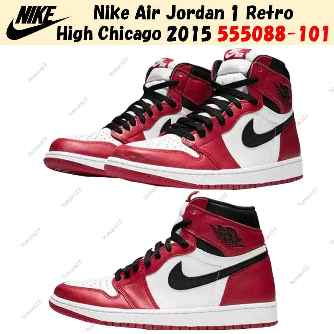 Nike Air Jordan 1 Retro High Chicago 2015 555088-101 Men's Nike Air Jordan 1 Retro High Chicago 2015 555088-101 Men's