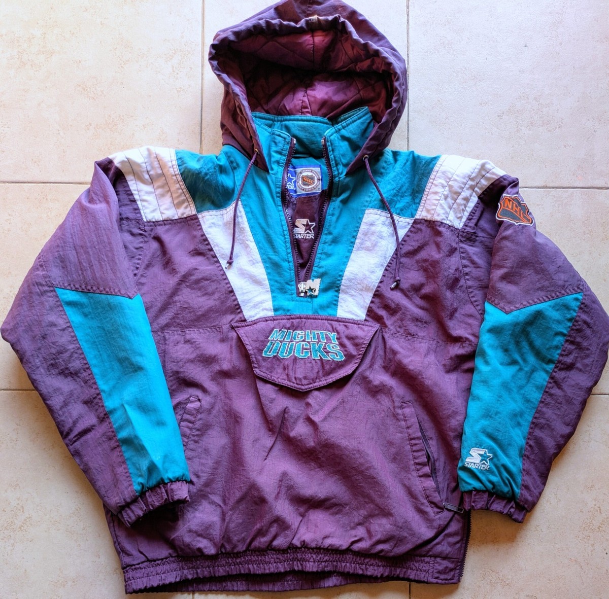 Anaheim Mighty Ducks 90s STARTER Color Block 1/2 jacket Anaheim Mighty Ducks 90s STARTER Color Block 1/2 jacket