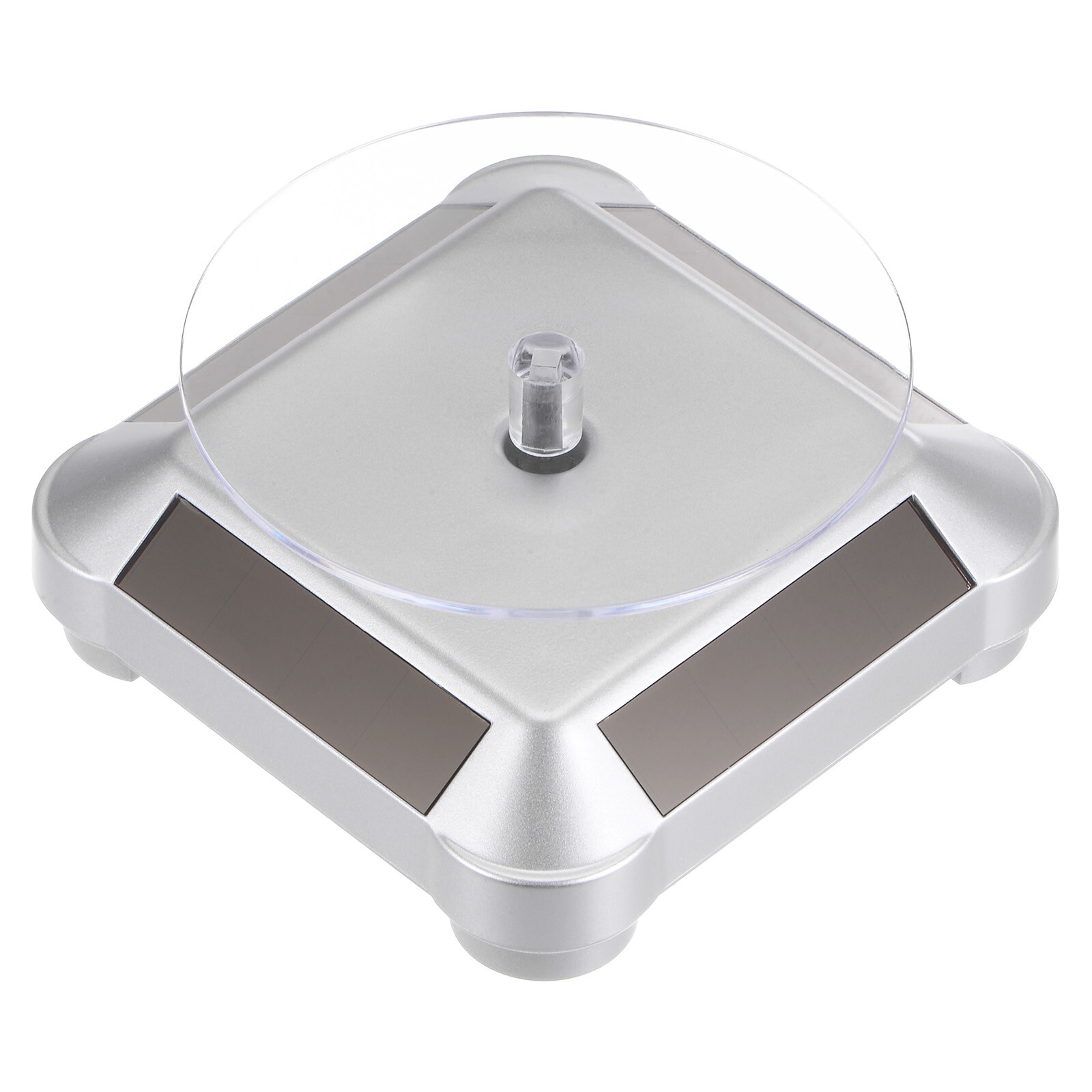 360° Rotating Solar Display Stand - Double Use ABS Silver Turntable