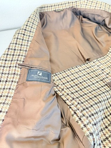 Harris Tweed Scottish Wool Blazer Houndstooth Brown Men Coat Jacket 38R Brown - Picture 5 of 8