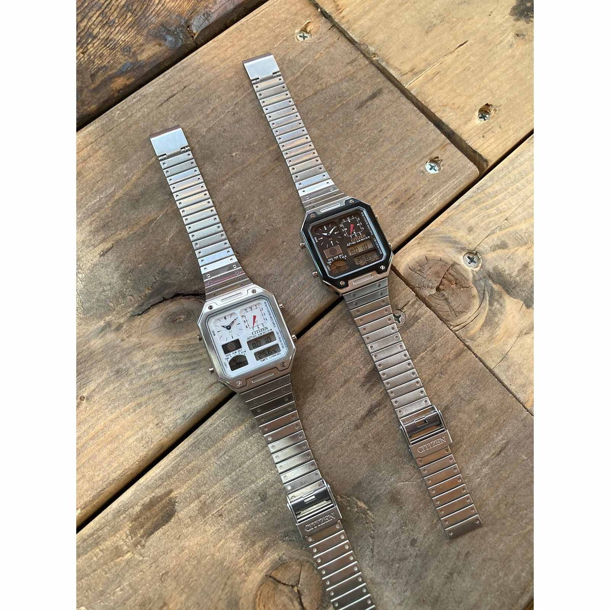 CITIZEN JG2120-65A Wrist watch RECORD LABEL Quartz LCD white