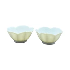 Pair of white lotus shaped bowls 3 1/2”