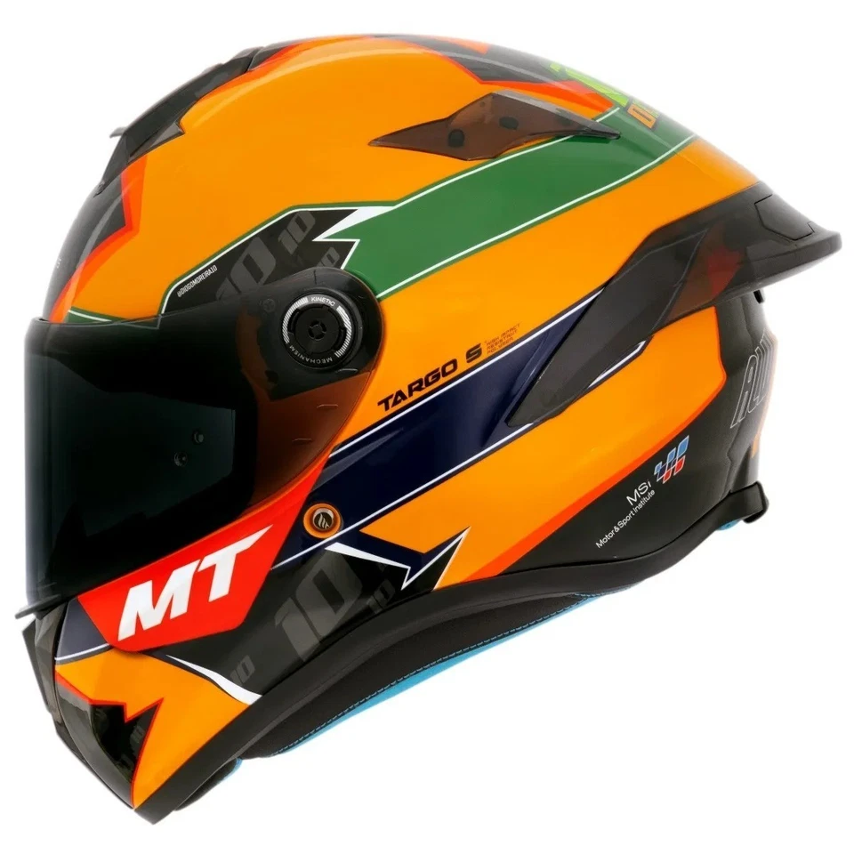 MT Targo S Brazilian Diogo Moreira Moto 2 Ayrton Senna Tribute Motorcycle Helmet - Image 4 of 4