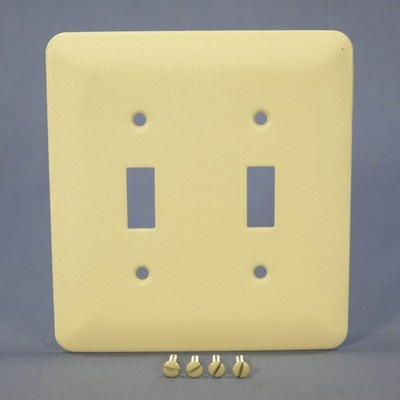 Mulberry Princess Ivory Wrinkle 2-Gang Toggle Switch Cover Wallplate Switchplate