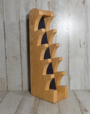 Knife Display Stand Regular Size Pocket Knives Hand Crafted USA Solid Oak Wood