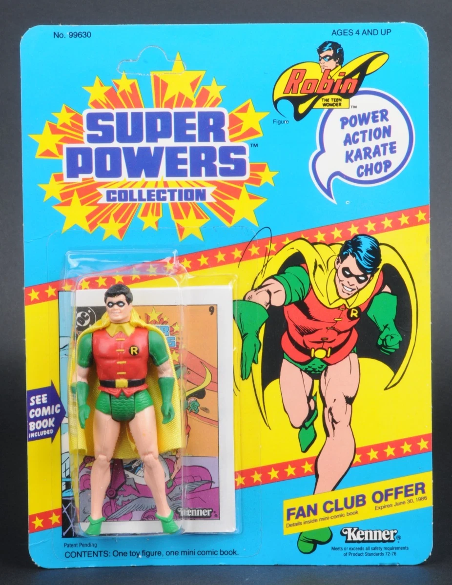 1985 Kenner DC Super Powers Robin 23 Back Fan Club Offer MOC Clear Bubble