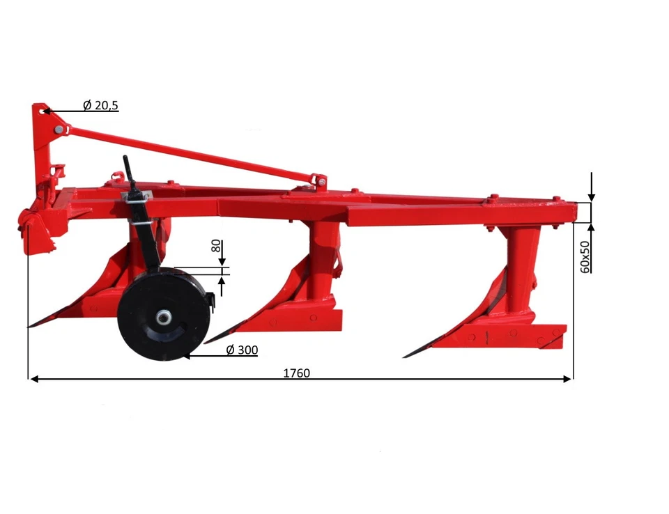 Dreischar Pflug Beetpflug 20 cm 3 Schar Pflug Ackerpflug Traktor ab 25PS👨Kat 1 - Bild 4 von 4