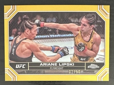 2024 Topps Chrome UFC Ariane Lipski SP Gold Refractor 1/50 1st Print Color Match