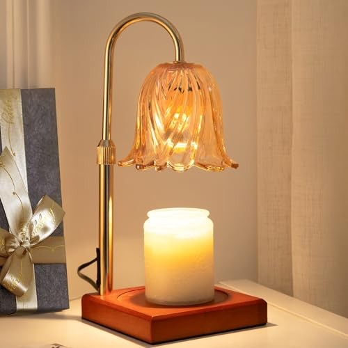 Candle Warmer Lamp with Timer Dimmable, Birthday Gifts for Women Mom, Gold