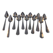 Stainless Steel Grapefruit Spoons Silverware Flatware Serrated Lot Of 11