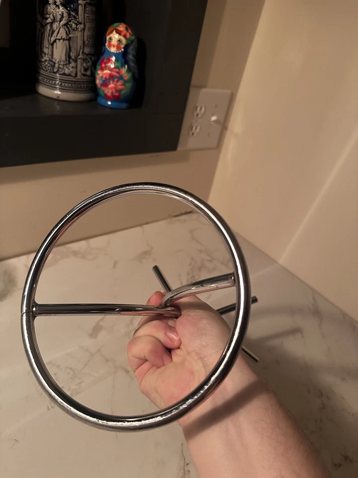 Винтажный сверхпрочный хромированный настольный держатель для шести кружек высотой 14 дюймов 1990-е 2 фунта - Изображение 4 из 4