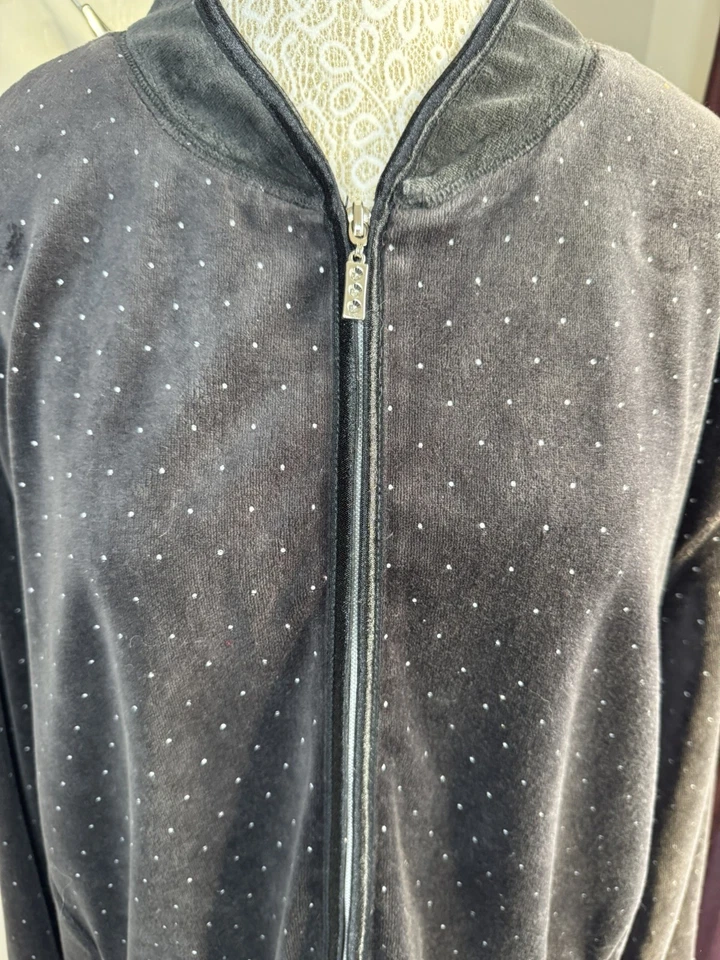 Dressbarn Soft Velour Grey Zip-Up Jacket – Size 22/24 - Good Preloved Condition - Image 2 of 4