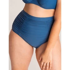 Shapermint Essentials High-Waisted Control Bikini Bottom Ocean Blue XL NWT