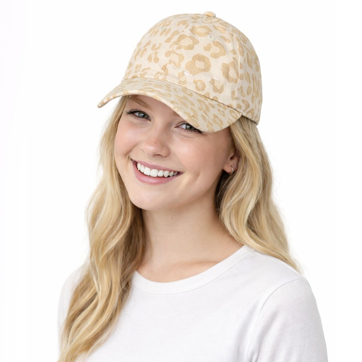 NWT CC Brand Literally Just A‎ Cowgirl Baseball Cap Beige Leopard Print Snapback New York Yankees Animal Print 59FIFTY New Era Cap Leopard  main image 4