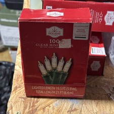 Holiday Time 100 Mini Clear Lights Incandescent Indoor/Outdoor 19.5ft