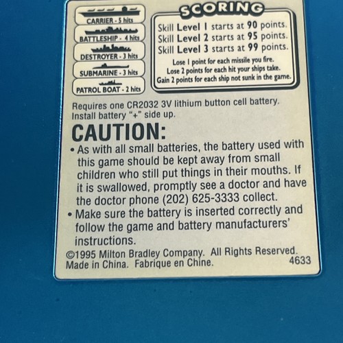 Milton Bradley Battleship 1995 Electronic Handheld Game Tested & Working - Picture 3 of 6